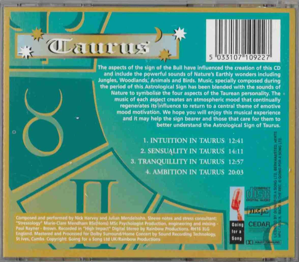 CD Taurus - Mystical Music Of The Zodiac 21. Duben - 21. Květen