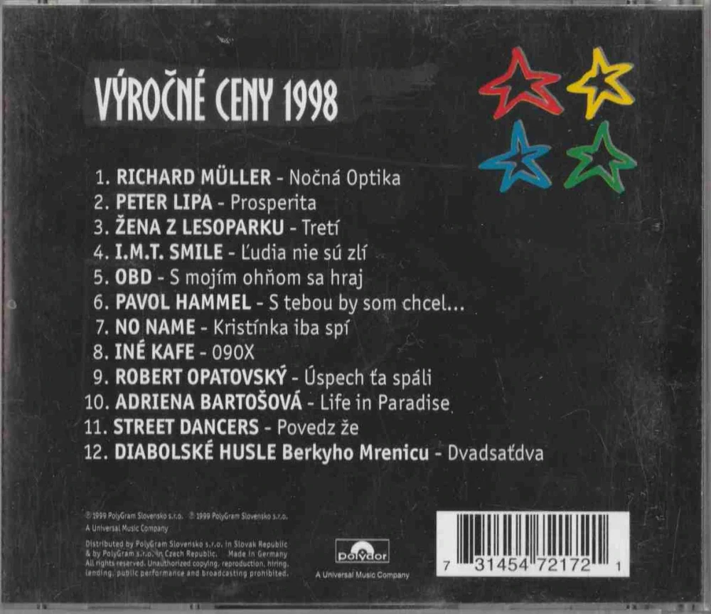 CD Výročné ceny 1998 Richard Müller , Peter Lipa ...