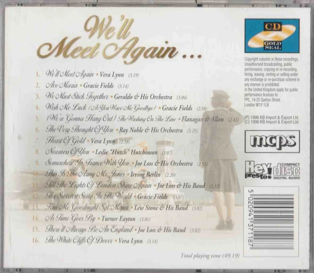 CD We´ll Meet Again - Classic Hits from the War years , Vera Lynn , Irving Berlin ...