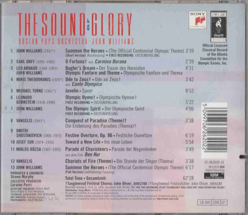 CD The Sound Of Glory - John Williams Boston Pops Orchestra