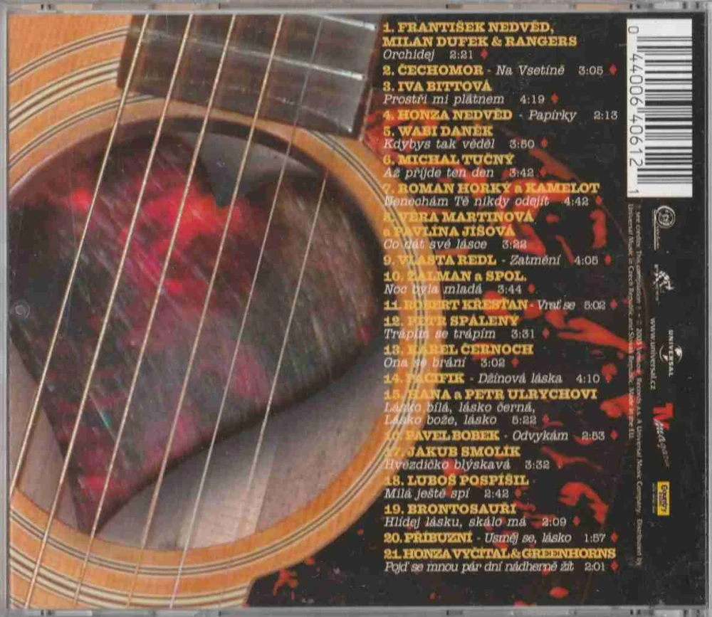 CD Kytarové lásky - Čechomor, Redl, Bittová, Křesťan, Spálený, Tučný, Brontosauři. a další