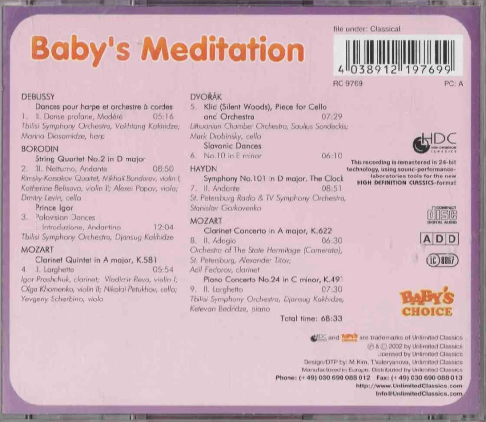 CD Baby´s Meditation Classical Hits - Baby´s Choice