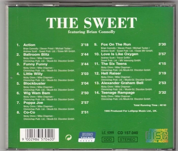 CD Sweet - The Legend Live On