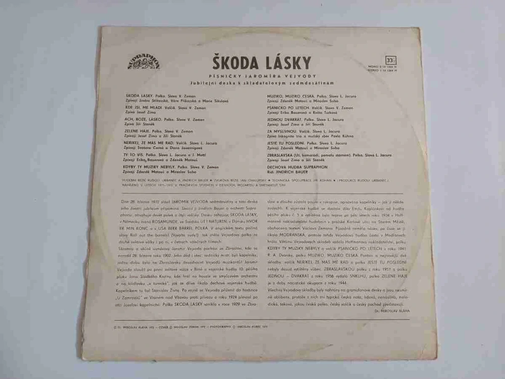LP Jaromír Vejvoda - Škoda lásky