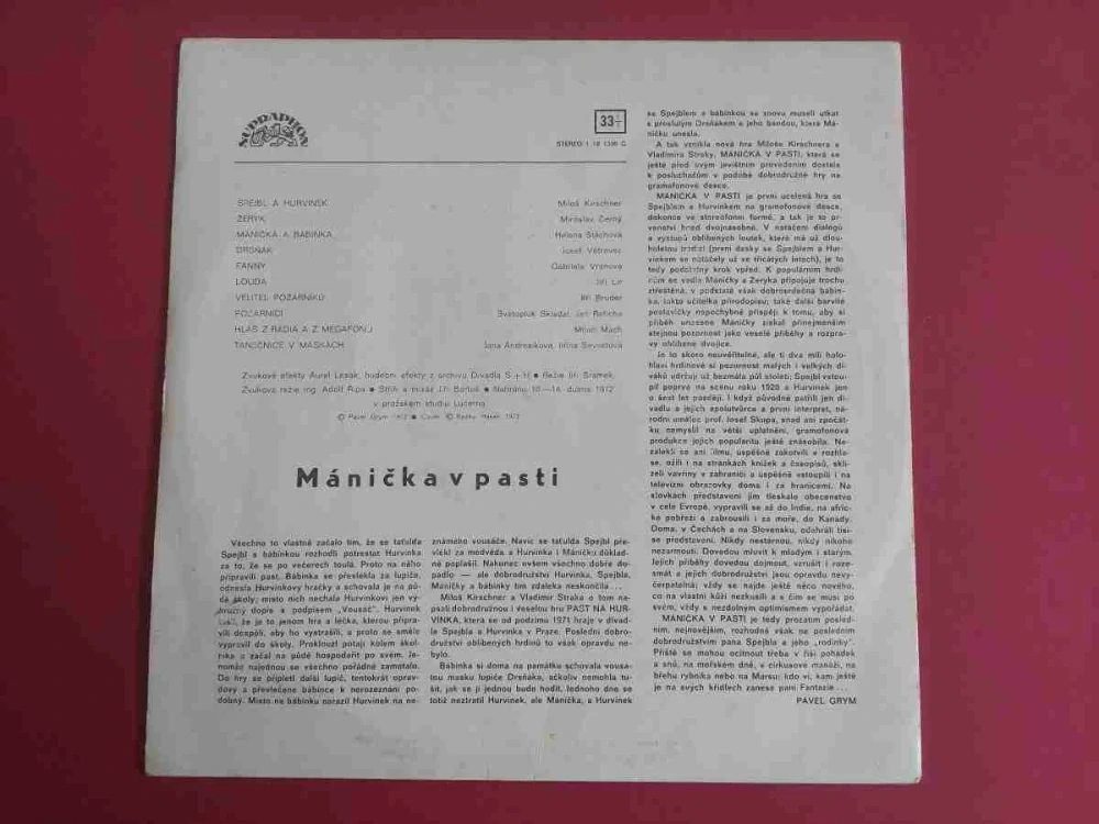 LP Mánička v pasti - Spejbl a Hurvínek