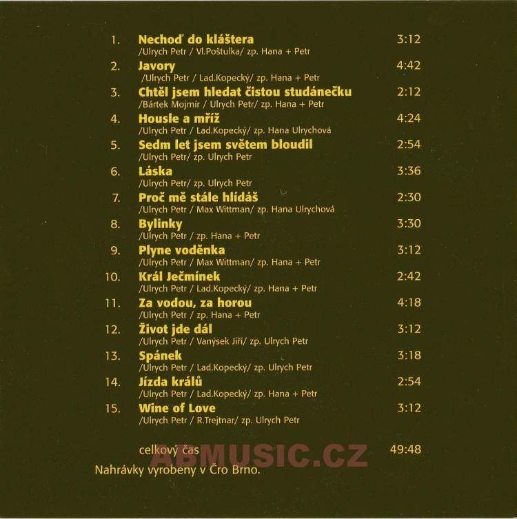 Hana a Petr Ulrychovi ( Best of ) originální nahrávky CD