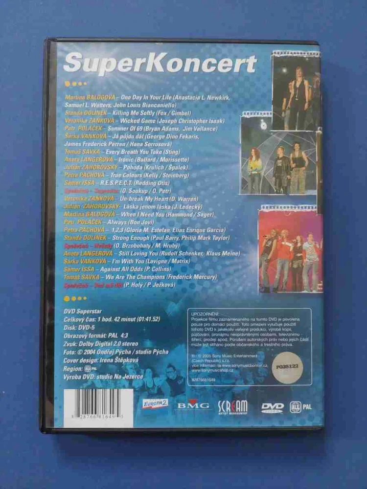 DVD Super Koncert - koncert finalistů 1. ročníku soutěže Česko hledá SuperStar