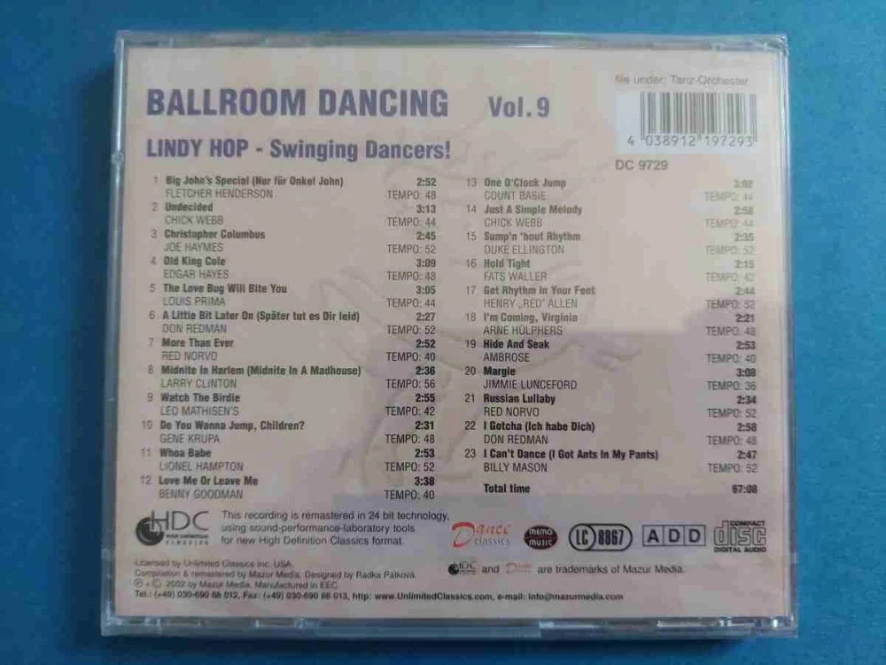 CD BALLROOM DANCING Vol. 9 Lindy Hop