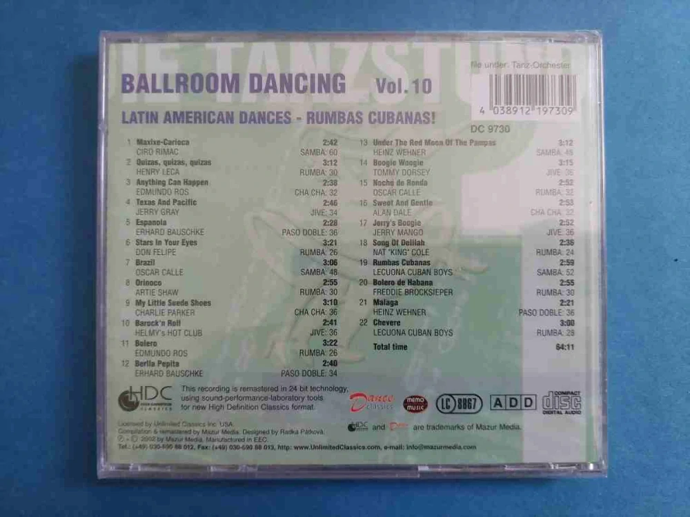 CD BALLROOM DANCING Vol. 10 Latin American Dances
