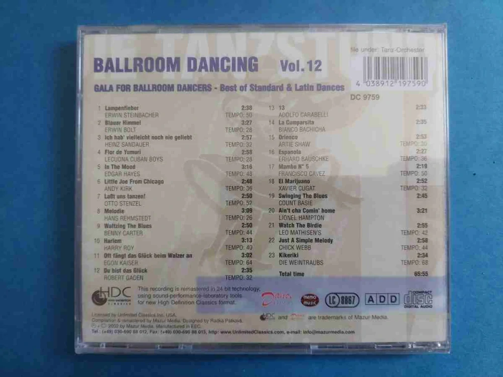CD BALLROOM DANCING Vol. 12 Gala for Ballroom Dancers