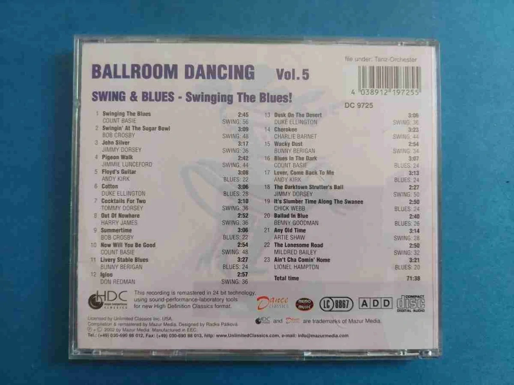 CD BALLROOM DANCING Vol. 5 Swing & Blues