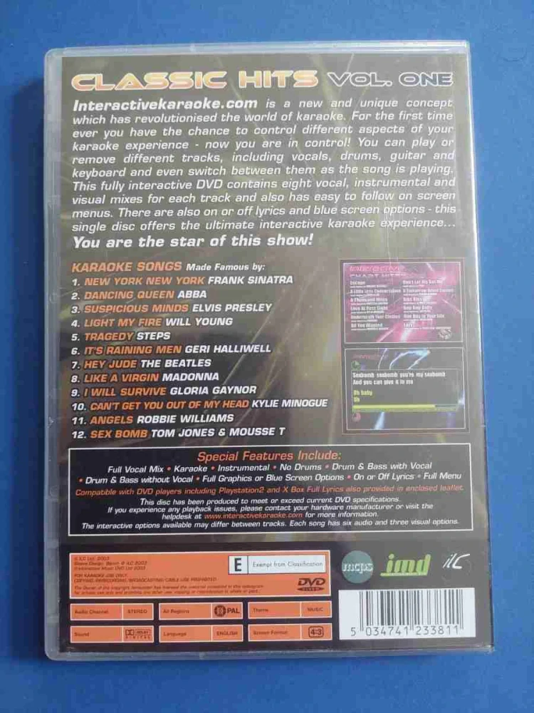 DVD Interactive Karaoke Classic hits vol. one