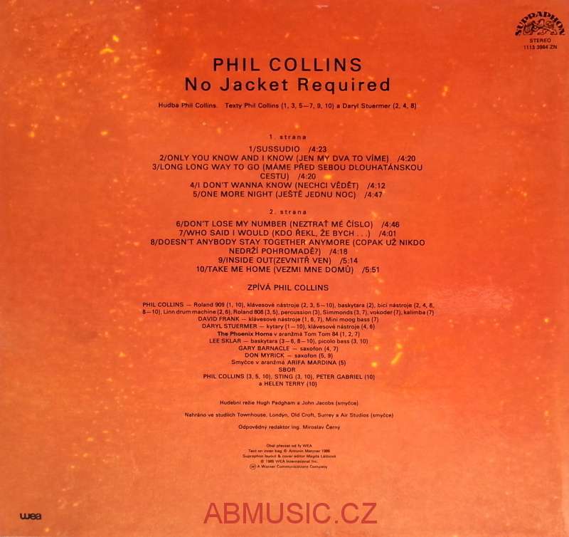 LP PHIL COLLINS - No Jacket Required - LP deska / Vinyl