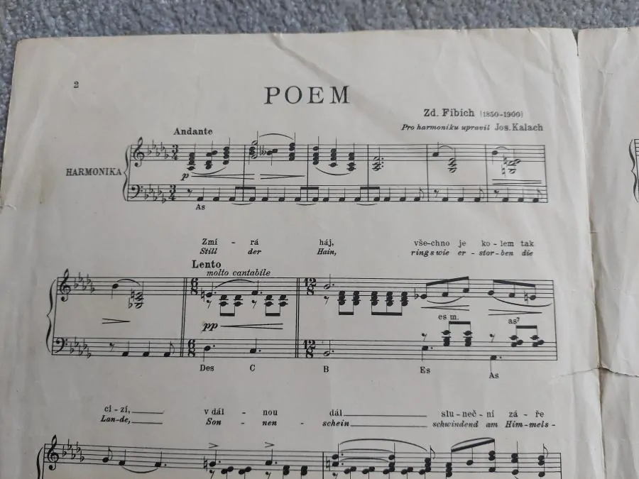 Zdeněk Fibich - Poem - noty pro akordeon