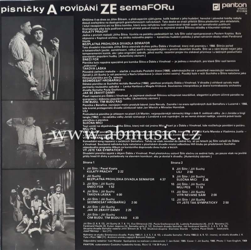 LP Písničky a povídání ze Semaforu - Šlitr a Suchý