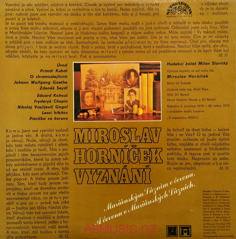 LP Miroslav Horníček - Vyznání Mariánským Lázním v červnu
