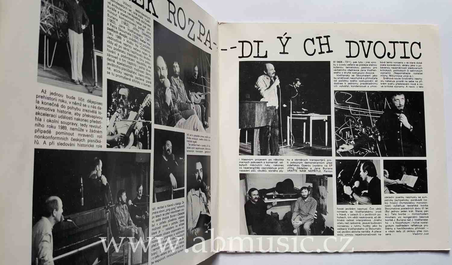 2 LP Večírek rozpadlých dvojic, Dědeček, Burian, Skoumal, Vodňanský, 1990