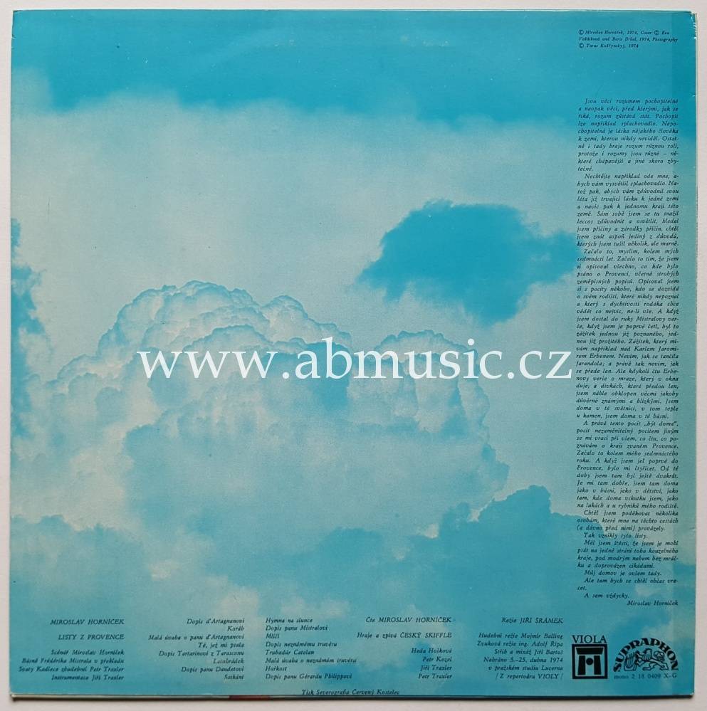 LP Miroslav Horníček - Listy z Provence
