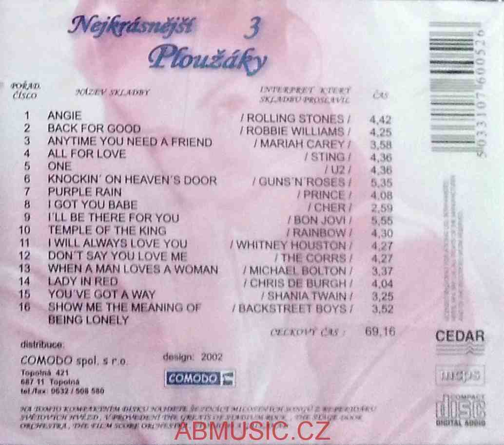 Nejkrásnější ploužáky 3 CD