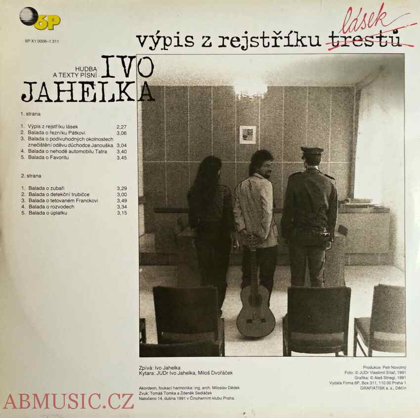 LP Ivo Jahelka - Výpis z rejstříku lásek
