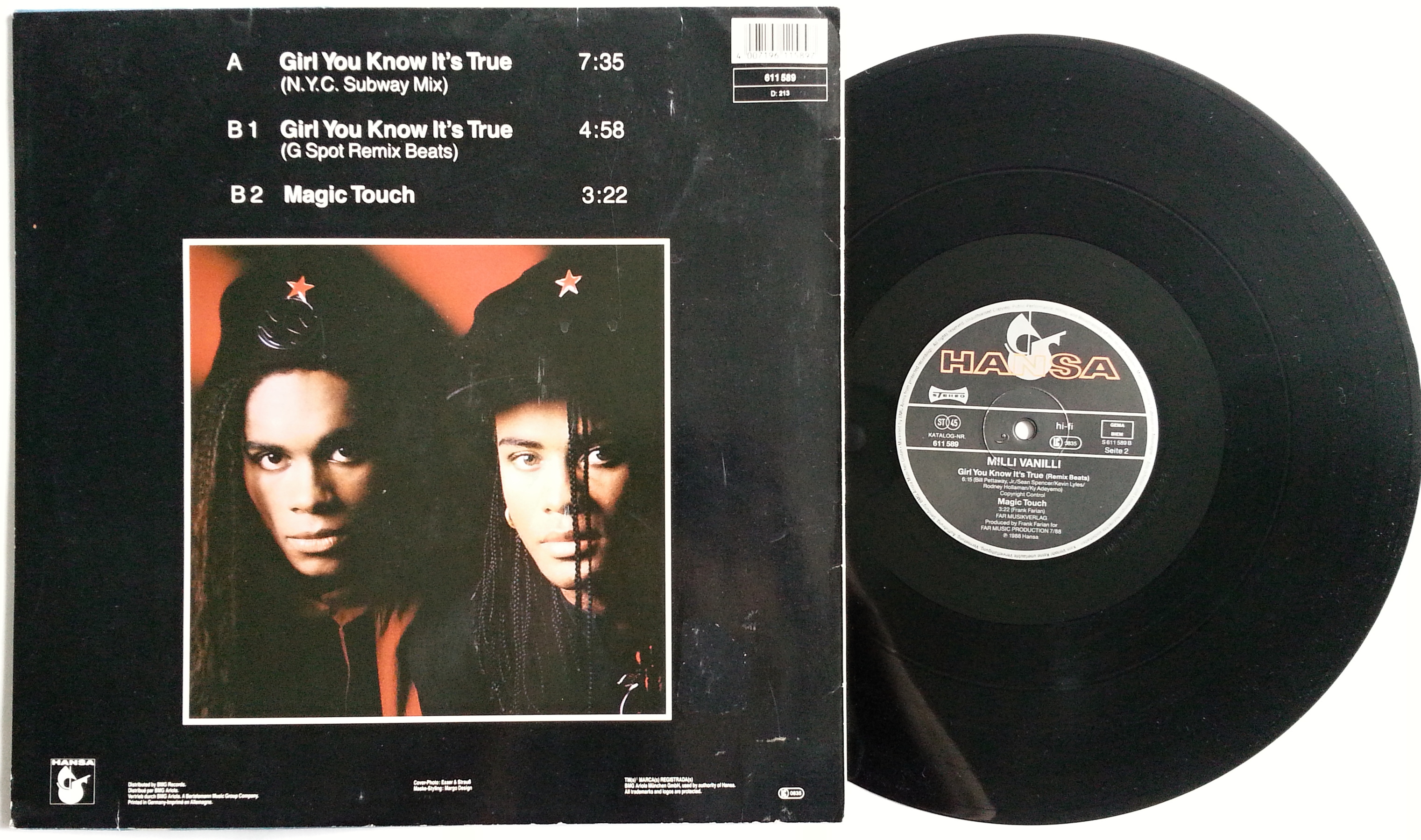 12" Vinyl Single - MILLI VANILLI Girl You Know It's True