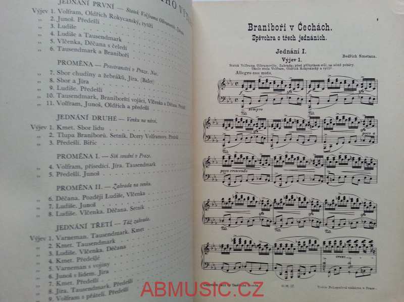 Bedřich Smetana - Braniboři v Čechách - klavírní výtah
