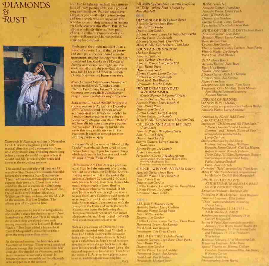 LP Joan Baezová - Diamonds & Rust