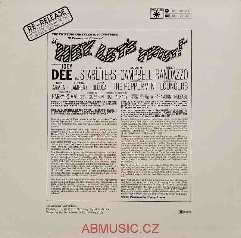 LP Hey, Let's Twist ! - Joey Dee & the starliters