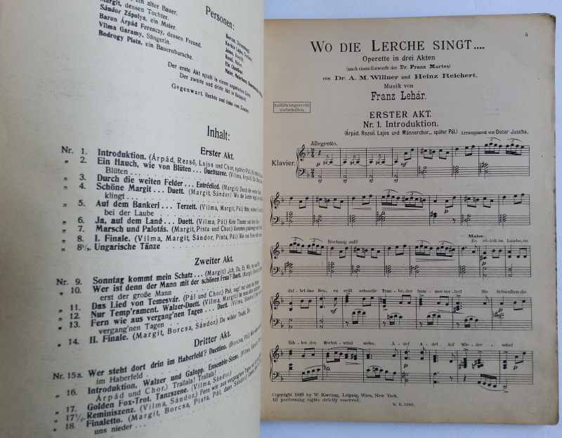 Franz Lehár - Wo die Lerche singt