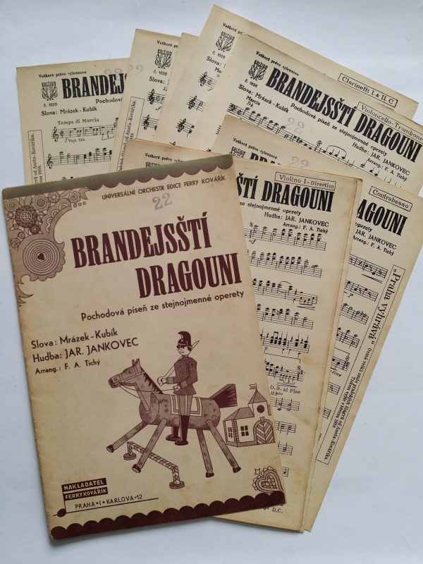 Pochodová píseň - Brandejsští dragouni - noty pro orchestr 