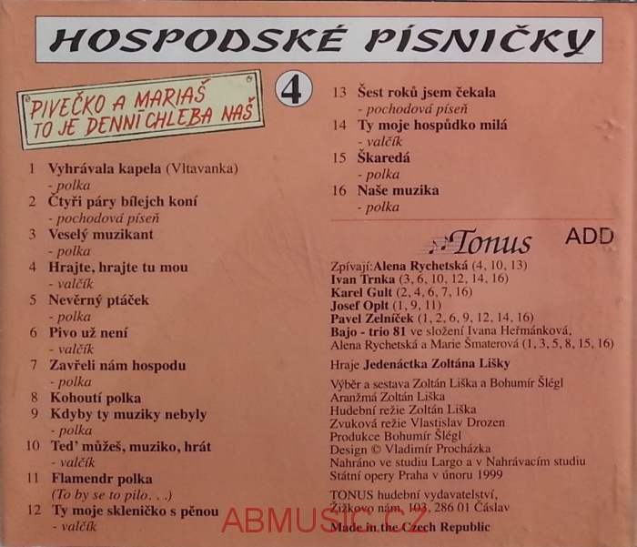 Hospodské písničky 4 - Vážně i nevážně CD