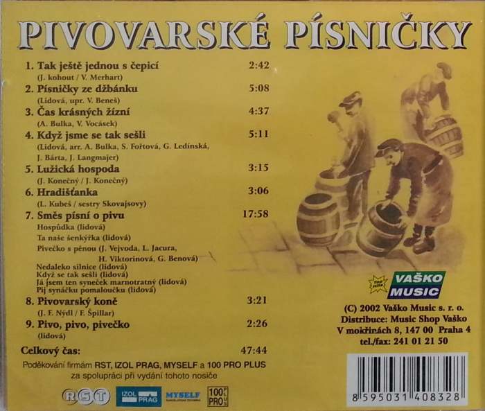 Pivovarské písničky , CD