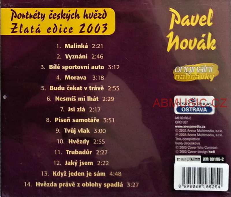 PAVEL NOVÁK - Portréty českých hvězd , CD