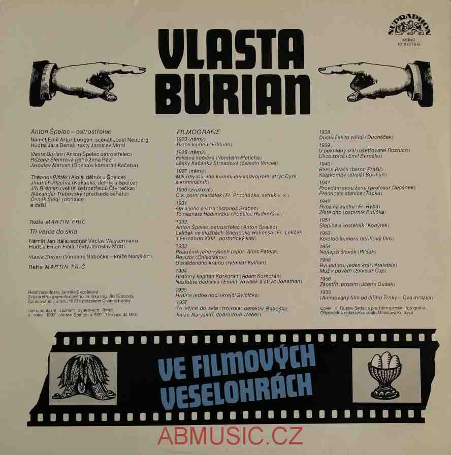 LP Vlasta Burian Ve filmových veselohrách 