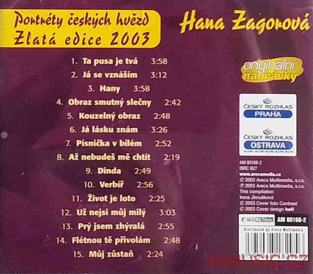 Hana Zagorová - Portréty českých hvězd CD