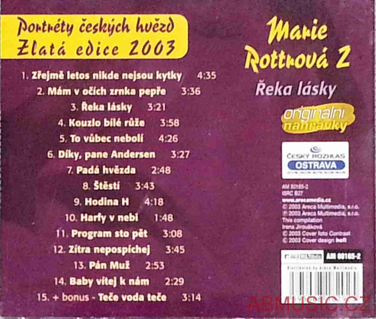 MARIE ROTTROVÁ 2 - Řeka lásky - Portréty českých hvězd , CD