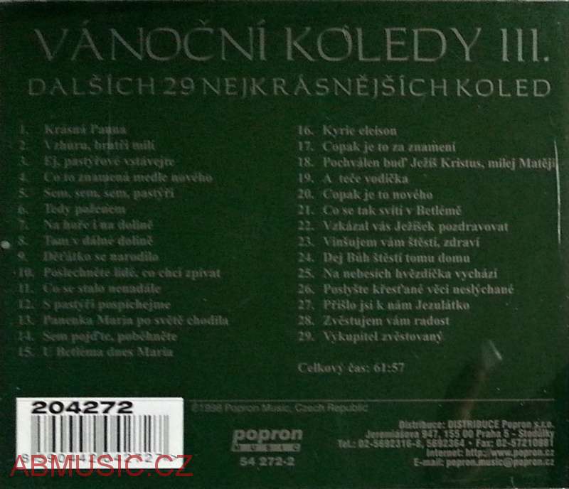 Vánoční koledy III.- Dalších 29 nejkrásnějších koled CD