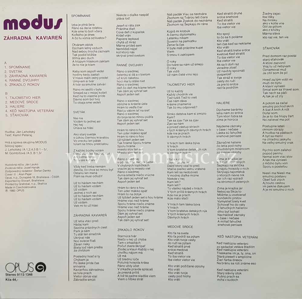 LP Marika Gombitová MODUS - Záhradná kaviareň