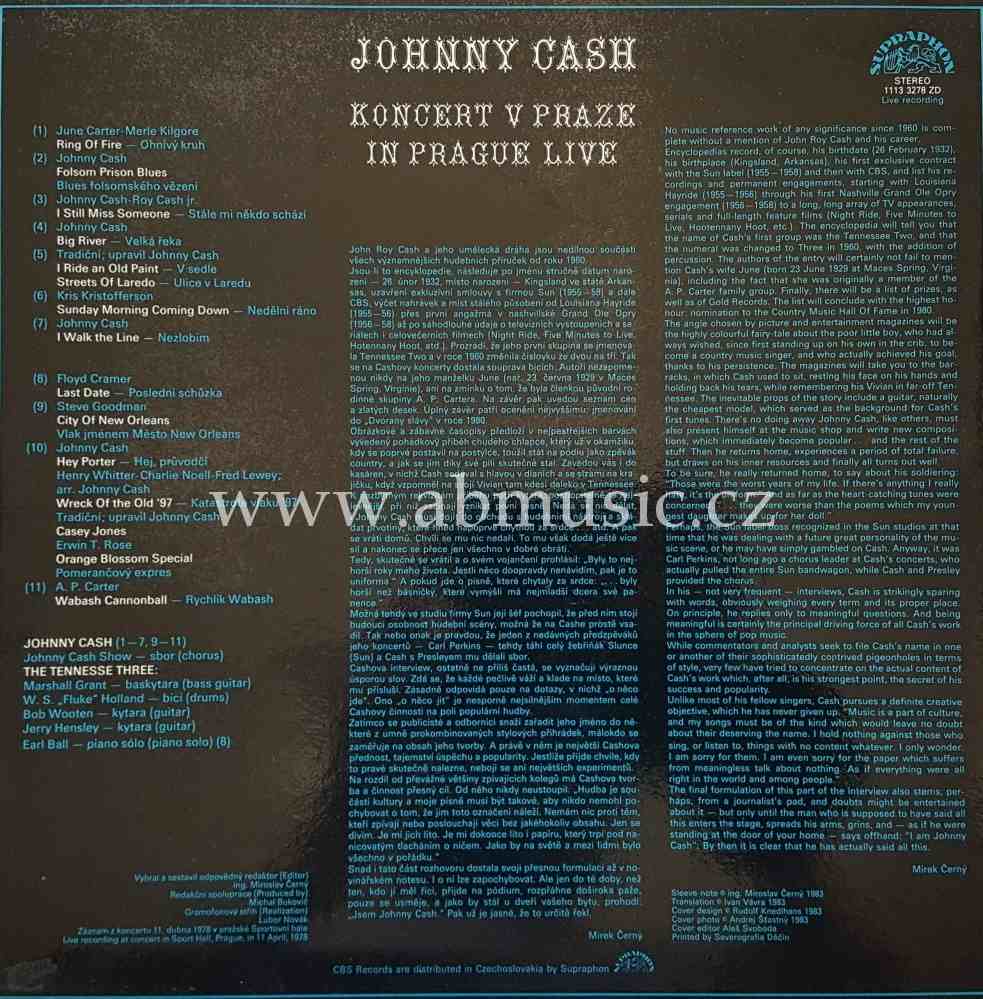 LP JOHNNY CASH - Koncert v Praze - LP deska / Vinyl