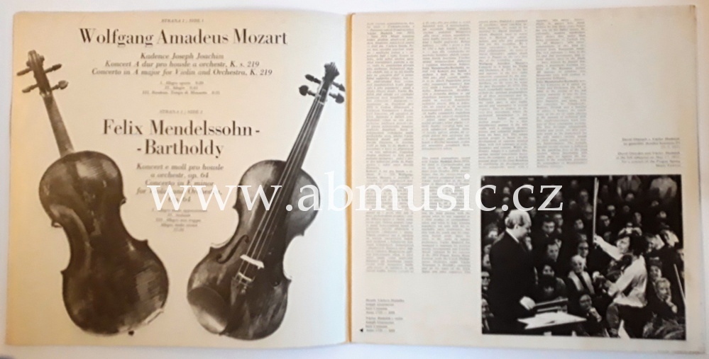 LP Václav Hudeček - Houslové koncerty Mozart , Mendelssohn