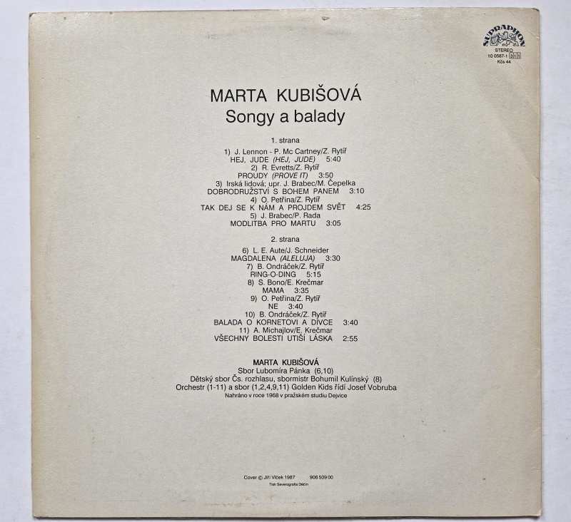 LP MARTA KUBIŠOVÁ - Songy a balady 
