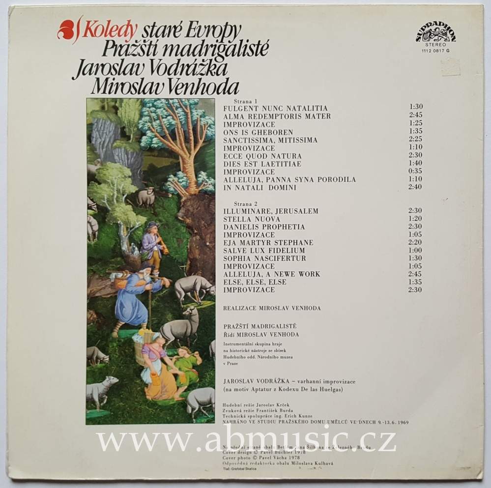 LP Koledy staré Evropy - Pražští madrigalisté , vinyl