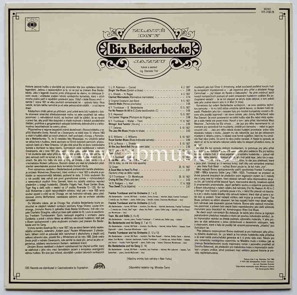 LP Bix Beiderbecke - Mladý muž s trubkou