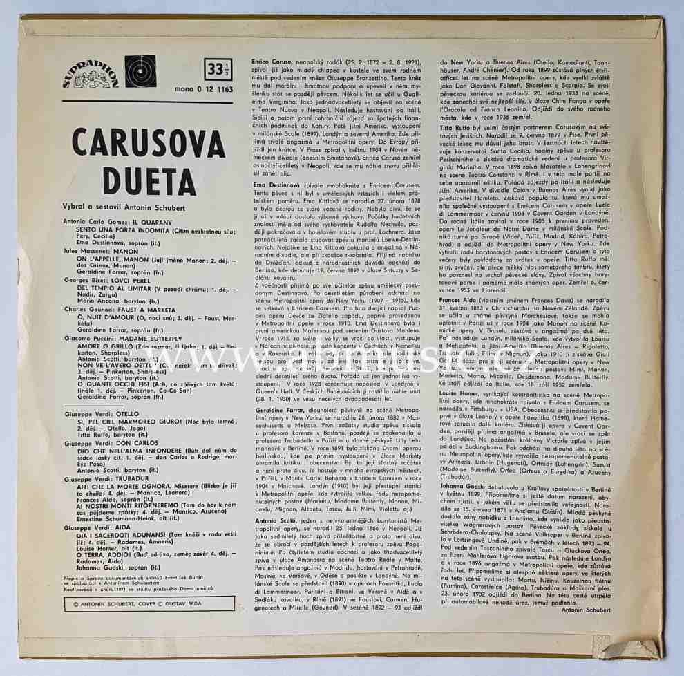 LP Carusova dueta - Caruso , Destinnová , Farrar a další 