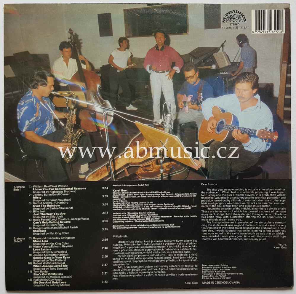 LP Karel Gott - I Love You For Sentimental Reasons