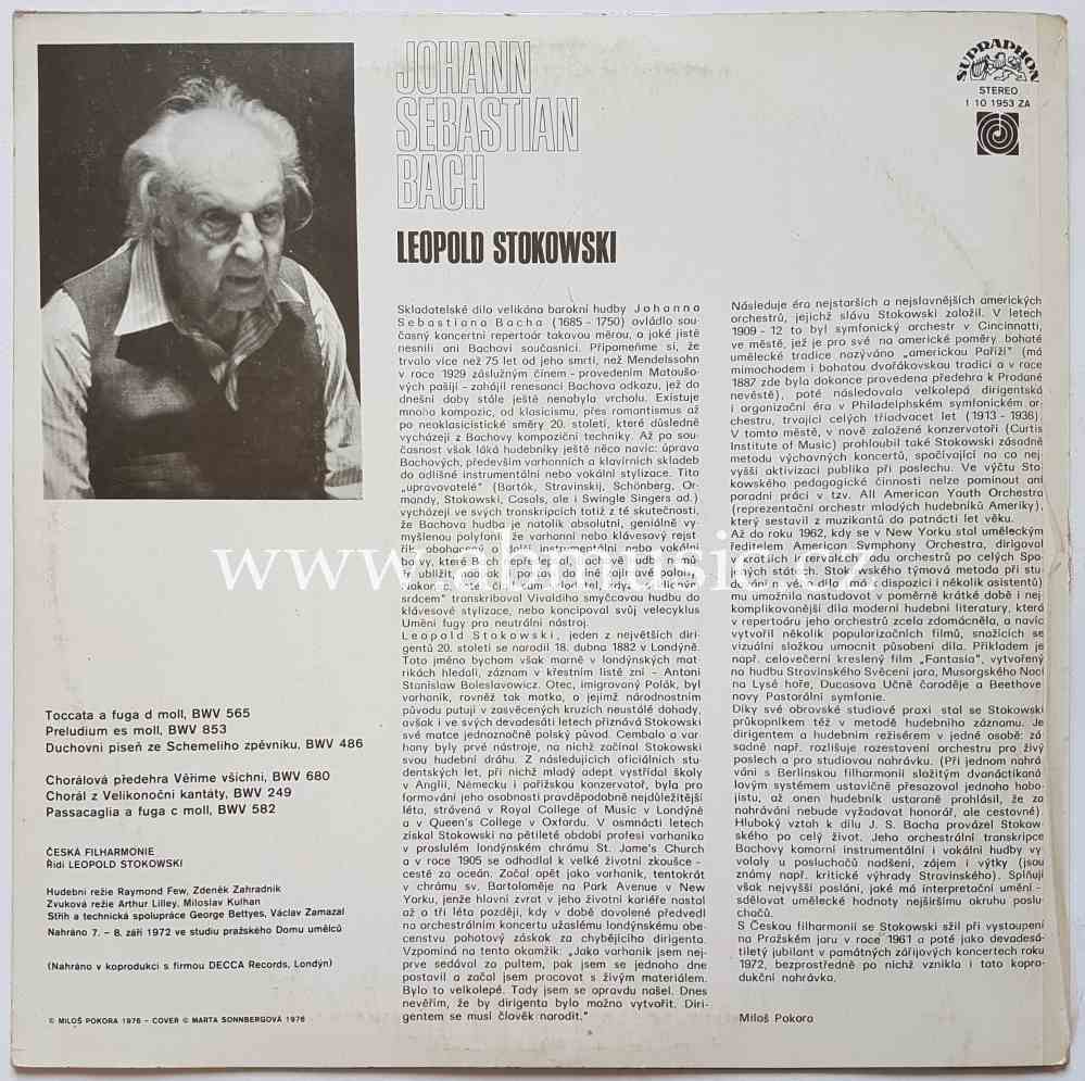 LP Johann Sebastian Bach - Toccata a fuga d moll BWV 565 Leopold Stokowski