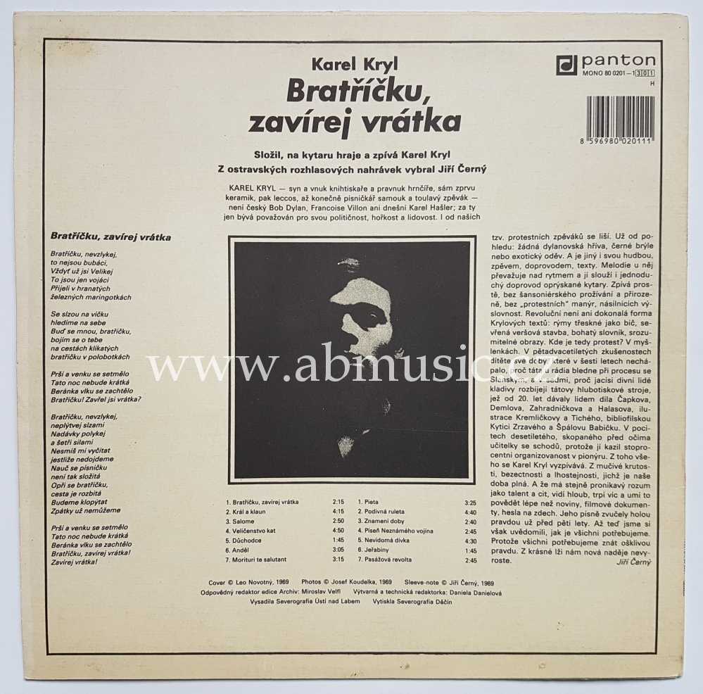 LP Bratříčku, zavírej vrátka - Karel Kryl ARCHÍV