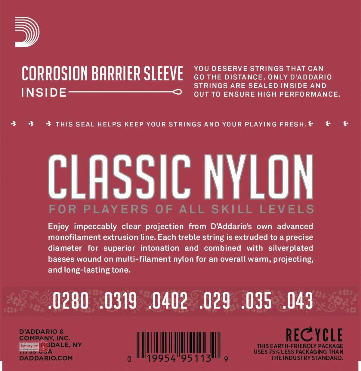 D'ADDARIO EJ27N Nylonové struny