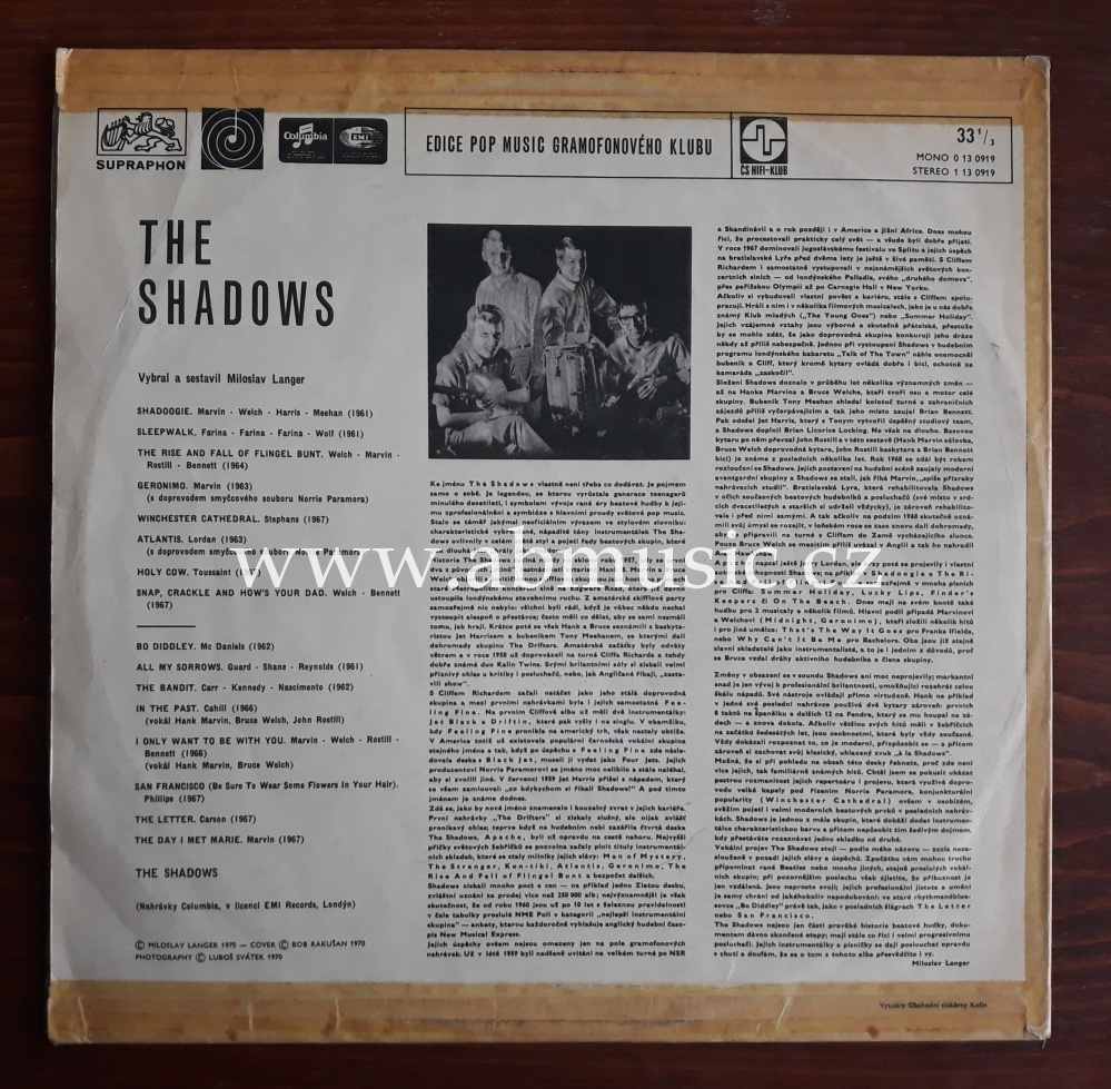 LP The Shadows Supraphon