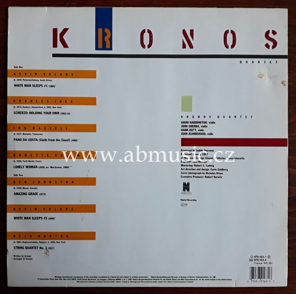 LP KRONOS QUARTET - White Man Sleeps